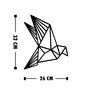 Wallity Oragami Accesorio de Pared de Madera Decorativa Negro Pack de 3